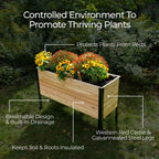 Raised Garden Bed, 18 x 48 x 30 Inch Tall Western Red Cedar