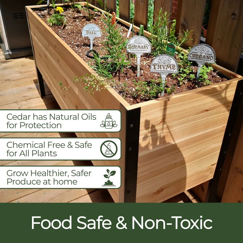 Raised Garden Bed, 18 x 48 x 30 Inch Tall Western Red Cedar