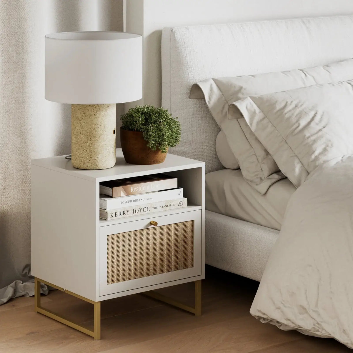 Rattan Door Nightstand