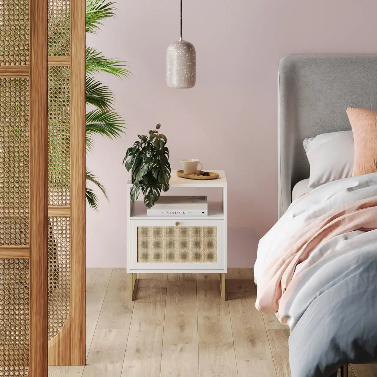 Rattan Door Nightstand