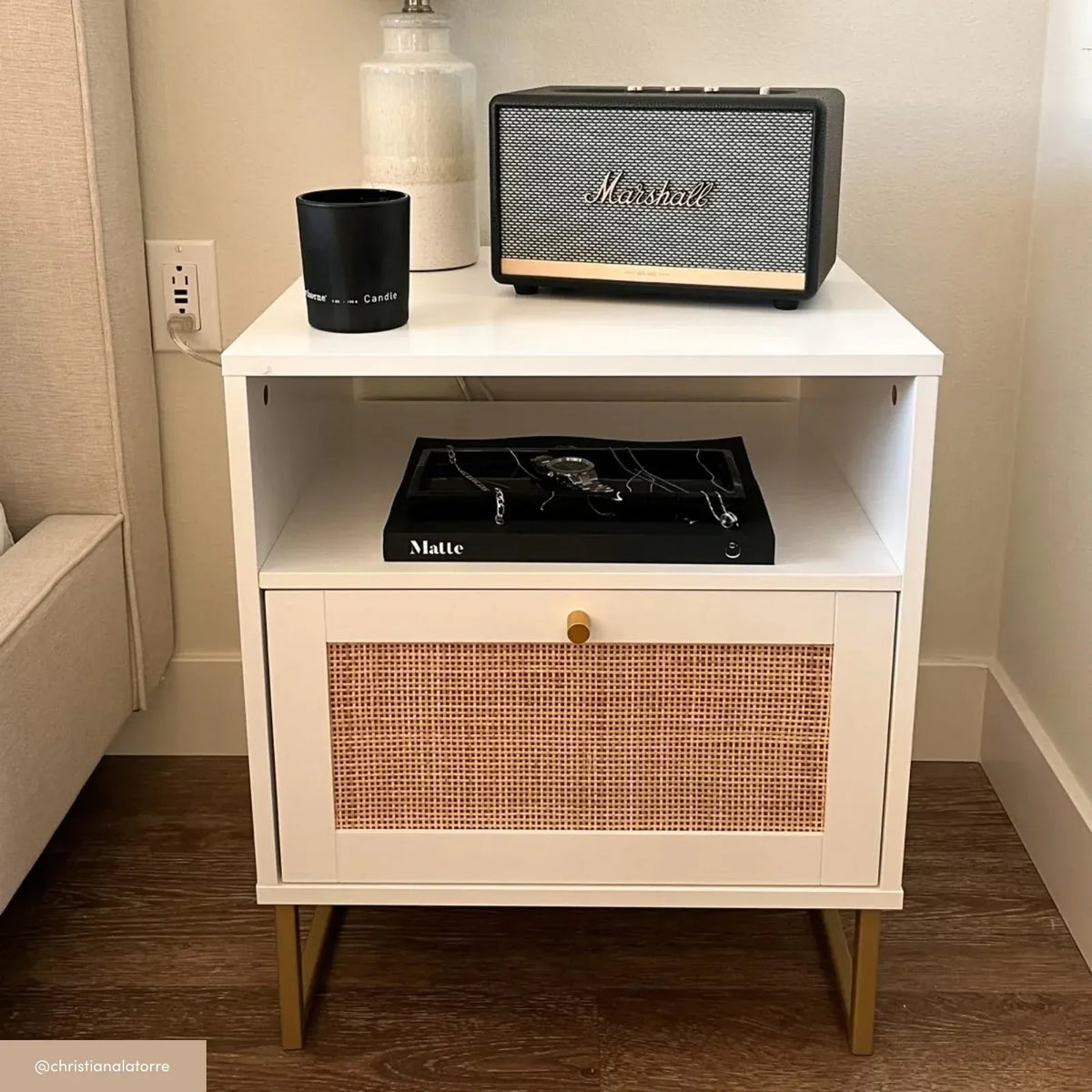 Rattan Door Nightstand