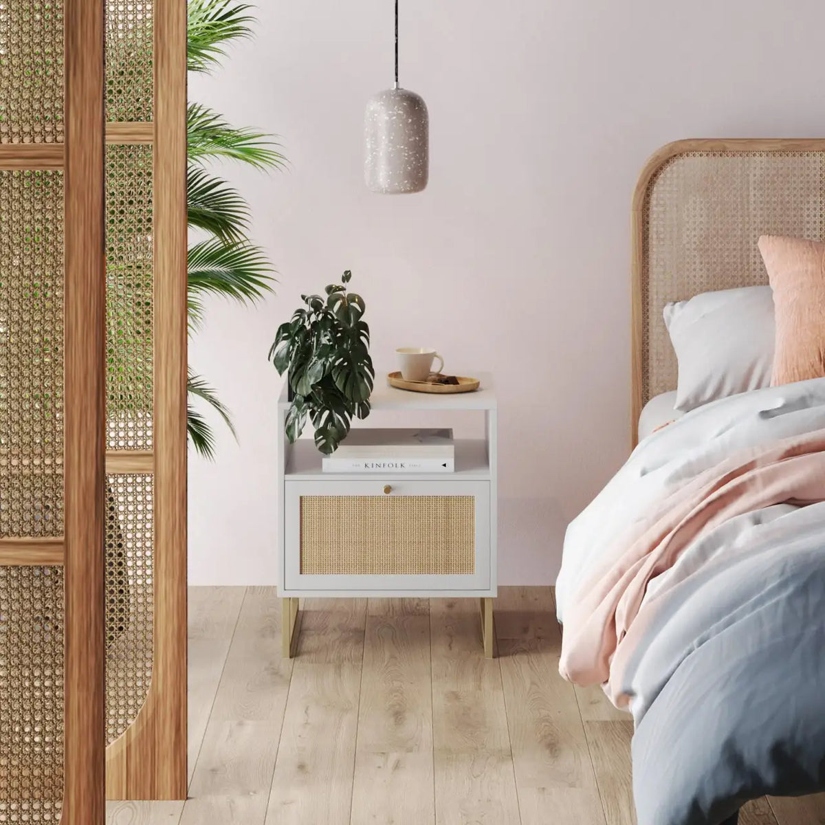 Rattan Door Nightstand