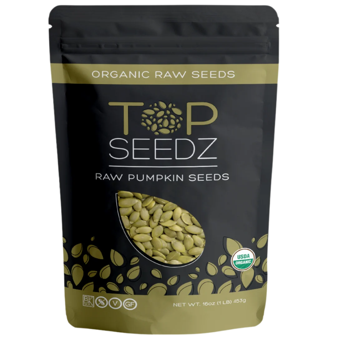Raw Pumpkin Seeds in a 16 oz Resealable Pouch for Simple Snacking, Salad Toppings and Home Baking