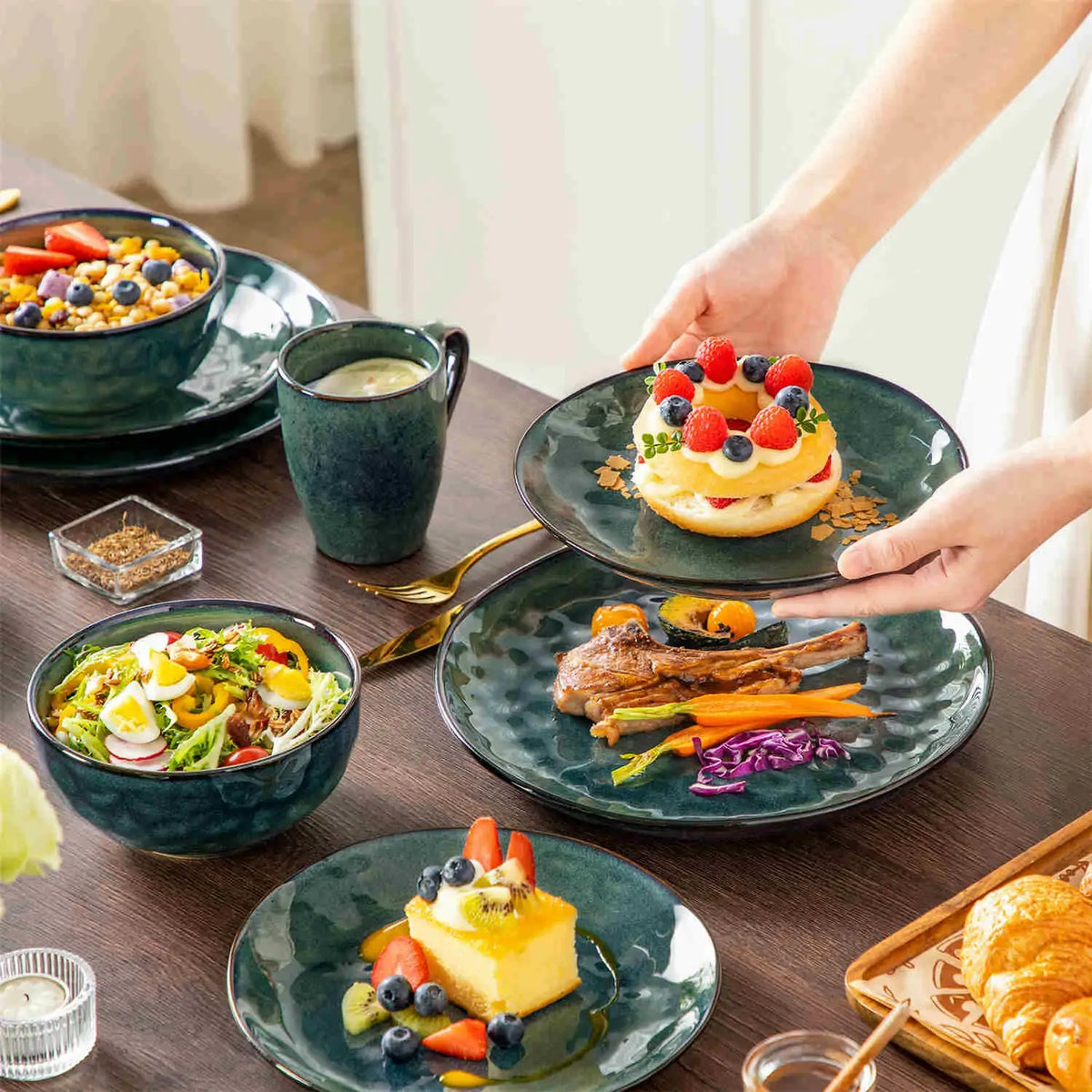 Reactive Glaze Dinnerware Set