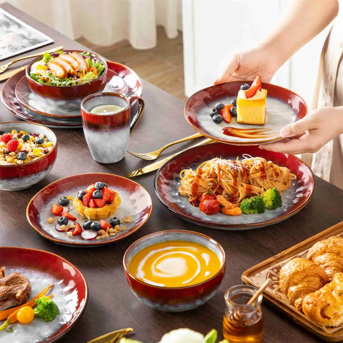 Reactive Glaze Dinnerware Set