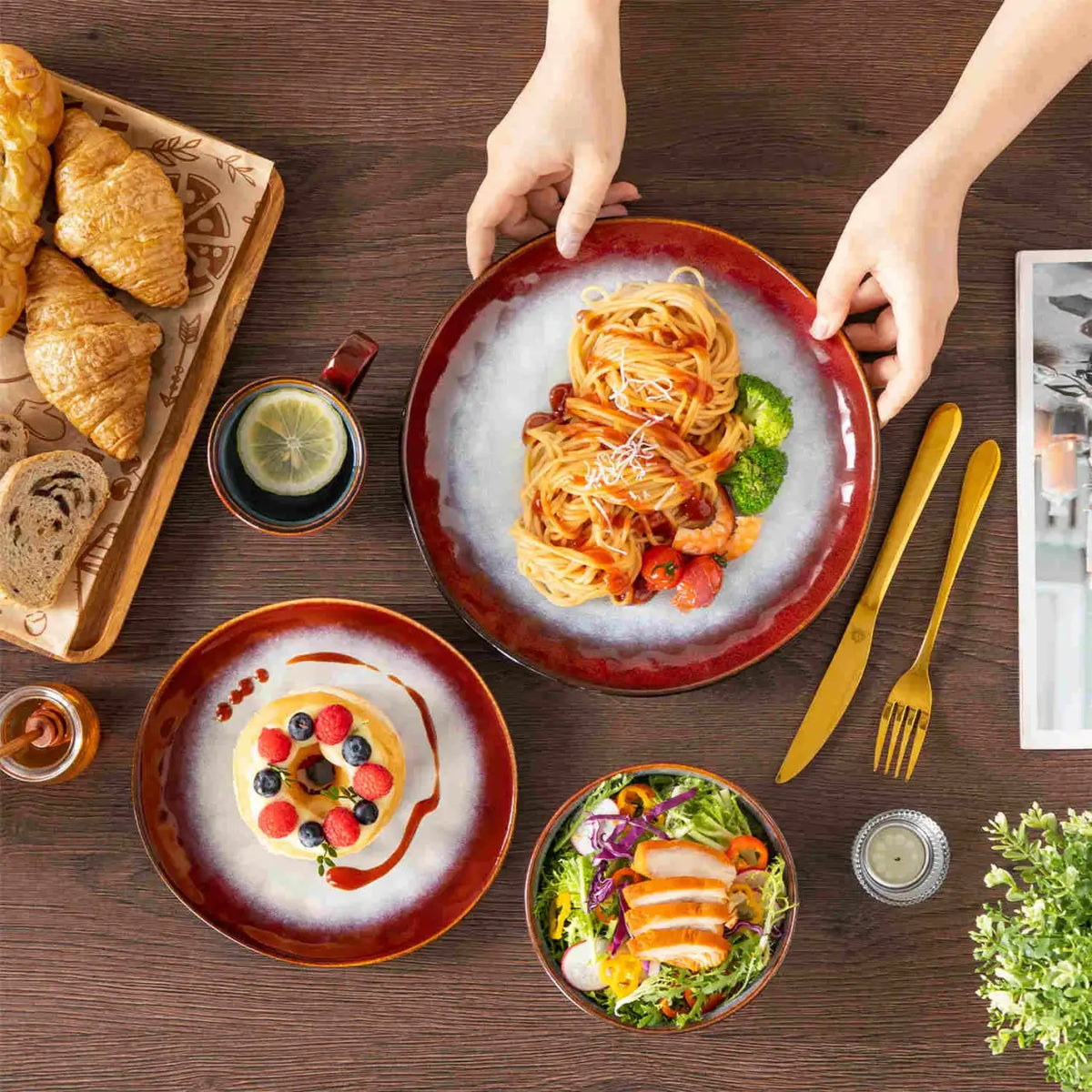 Reactive Glaze Dinnerware Set