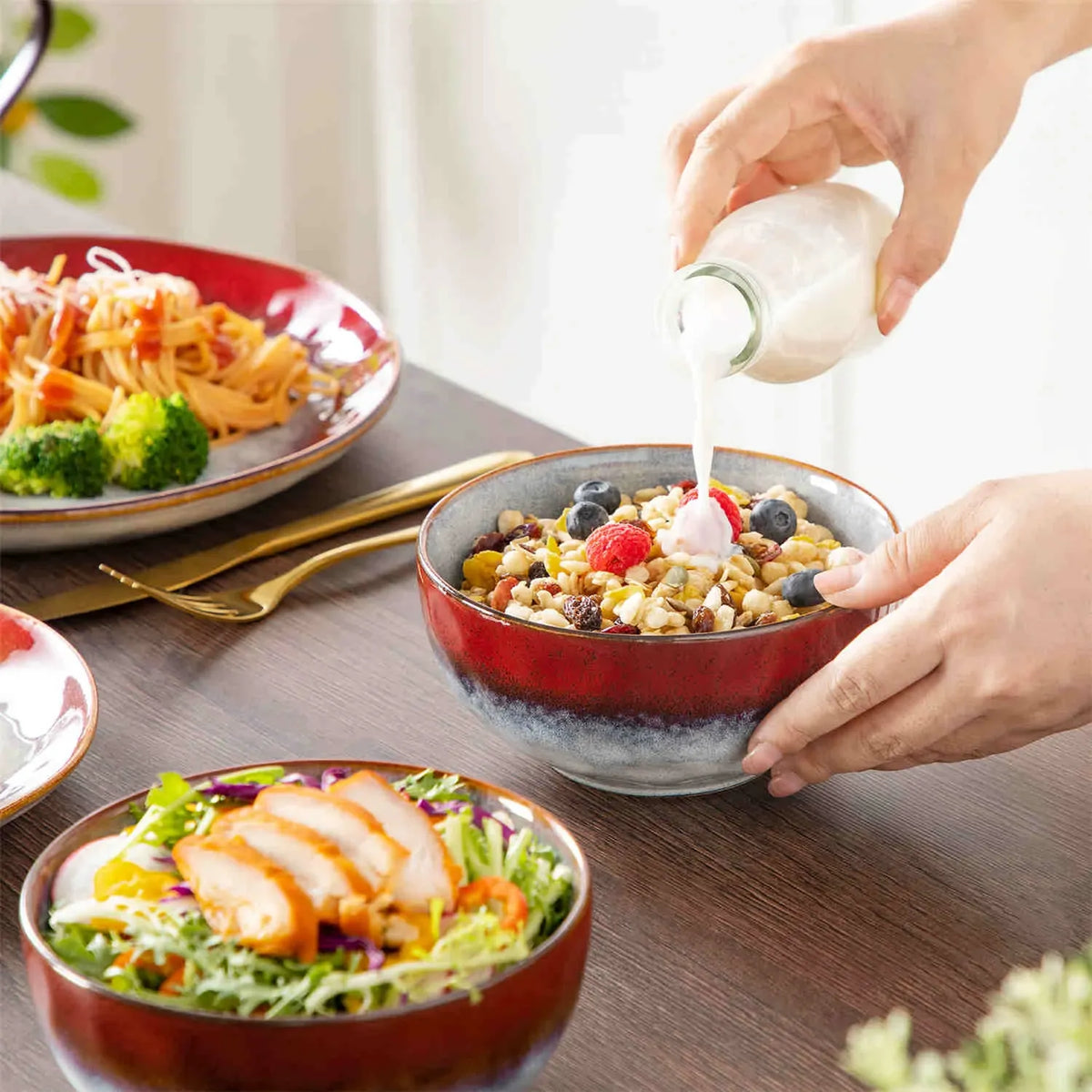 Reactive Glaze Dinnerware Set
