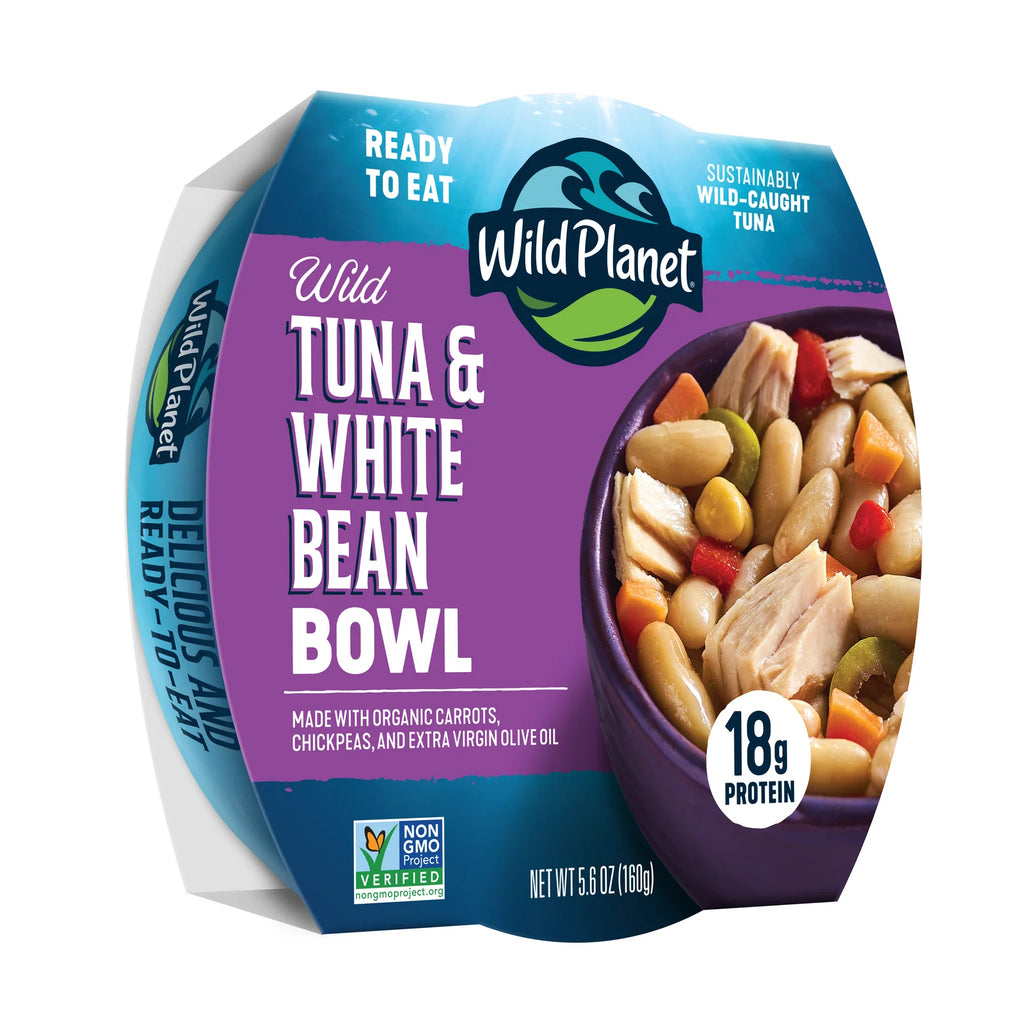 Ready-to-Eat Tuna and White Bean Salad Bowls with Organic Chickpeas, Vegetables, 18g Protein and No-Prep Convenience