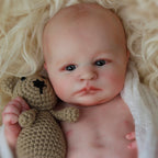 Reborn Doll Vinyl Kit with Full Limbs, 18.5-Inch Unpainted Sculpt for Custom Baby Doll Art