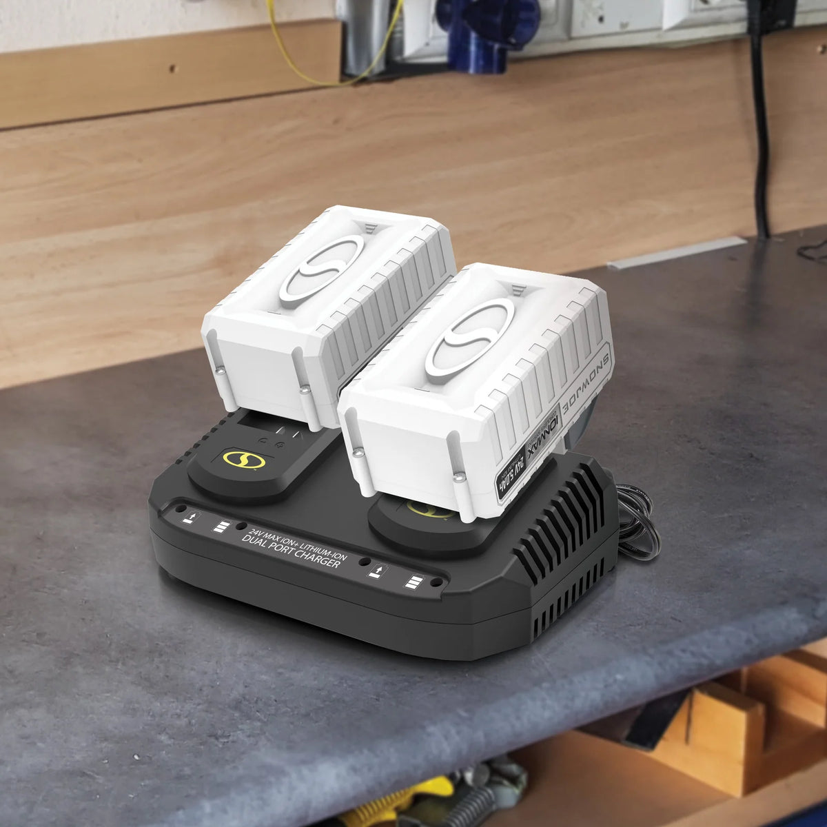 Rechargeable Lithium-Ion Tool Battery, 24V 5.0 Ah, with Charge Indicator for Cordless Outdoor Tools