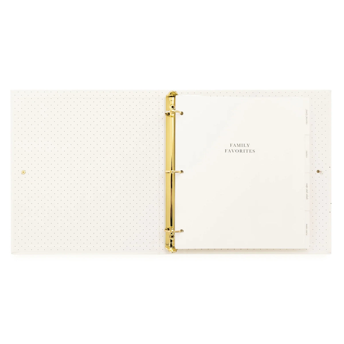 Recipe Binder with Eight Divided Tabs, Refillable Clear Sheets, and Pockets for Family Favorites