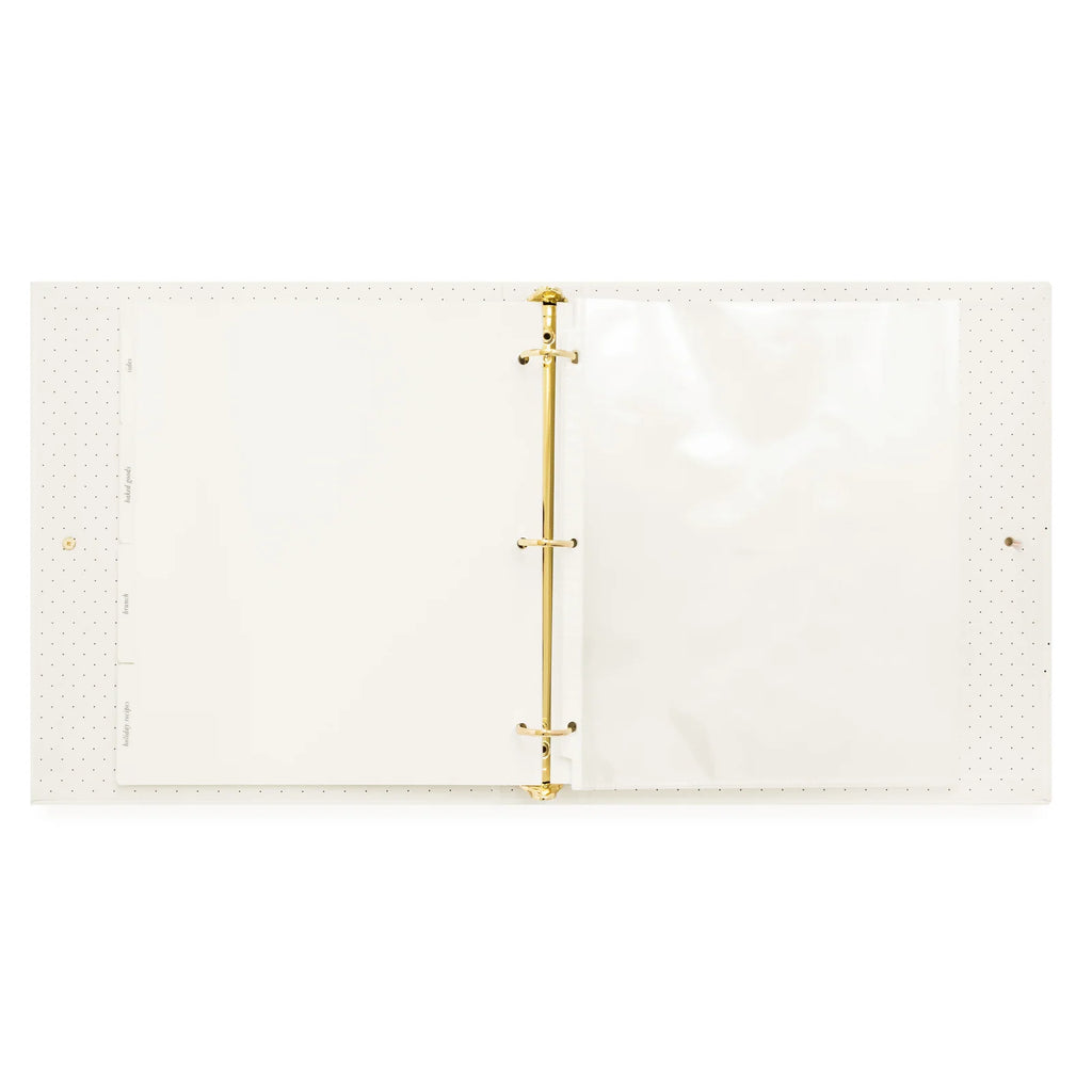 Recipe Binder with Eight Divided Tabs, Refillable Clear Sheets, and Pockets for Family Favorites