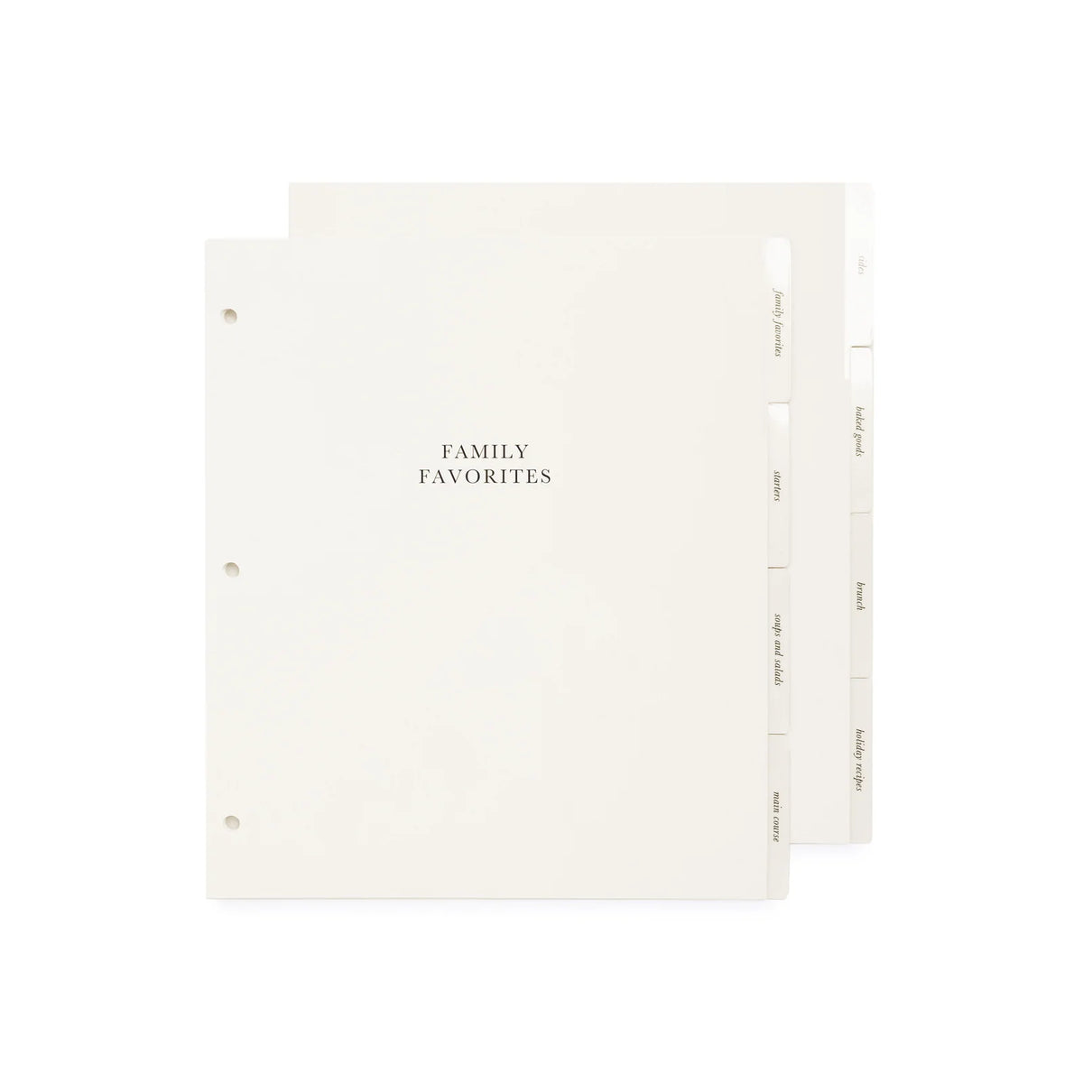 Recipe Binder with Eight Divided Tabs, Refillable Clear Sheets, and Pockets for Family Favorites