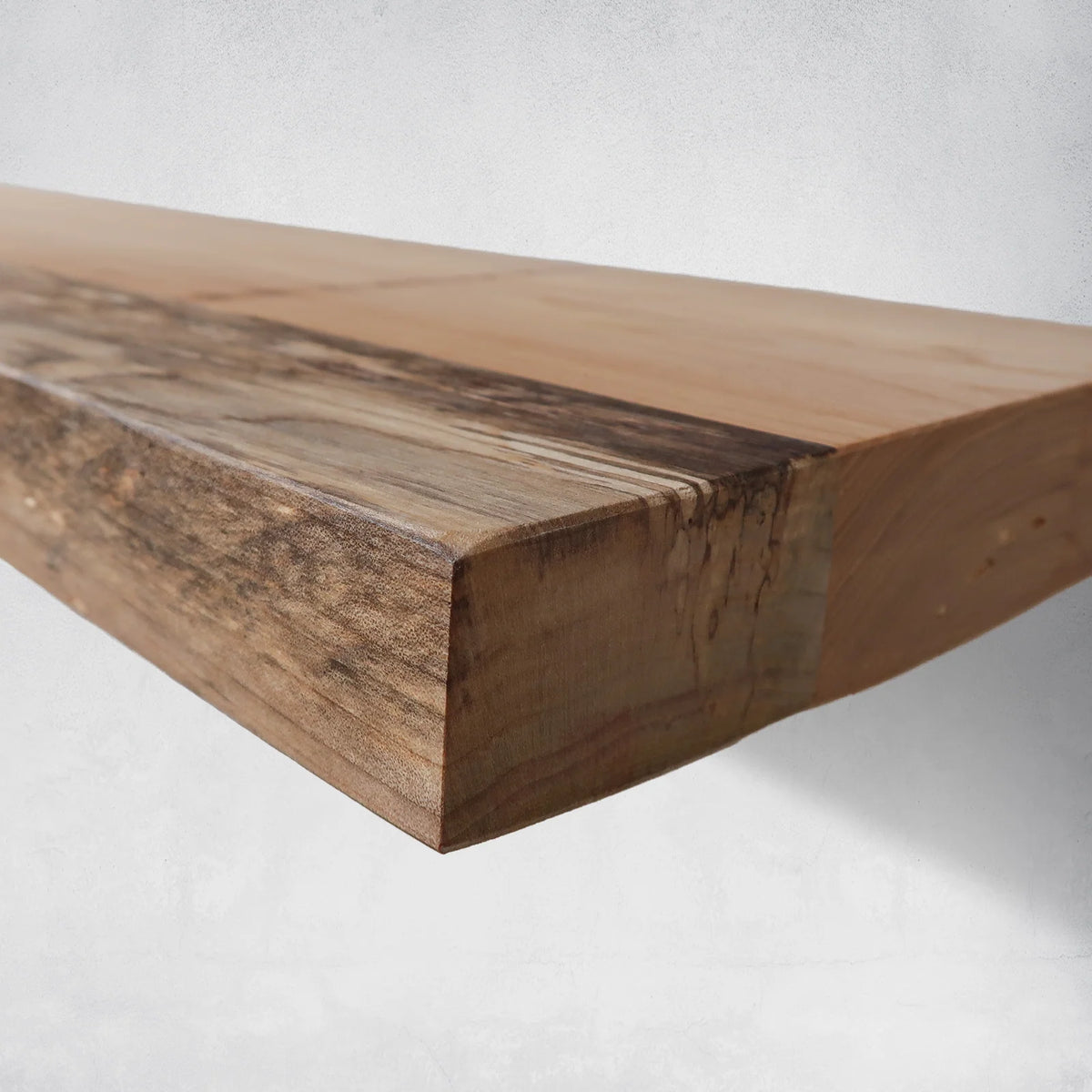 Reclaimed Hardwood Floating Shelves, Solid Wood Wall Storage with Hidden Brackets in Custom Widths and Dep — 12 / 12 / 20 / 6