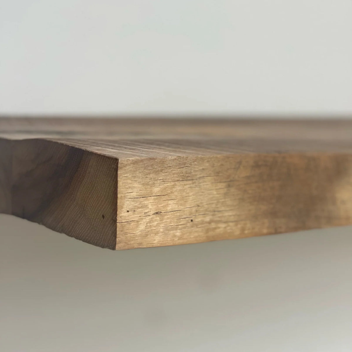 Reclaimed Hardwood Floating Shelves, Solid Wood Wall Storage with Hidden Brackets in Custom Widths and Depths — 16 / 6