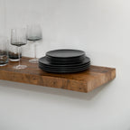 Reclaimed Hardwood Floating Shelves, Solid Wood Wall Storage with Hidden Brackets in Custom Widths and Depths