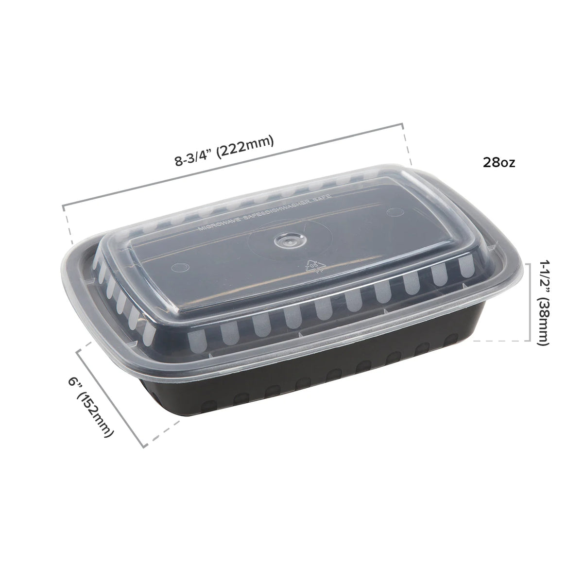 Rectangular Black Food Containers