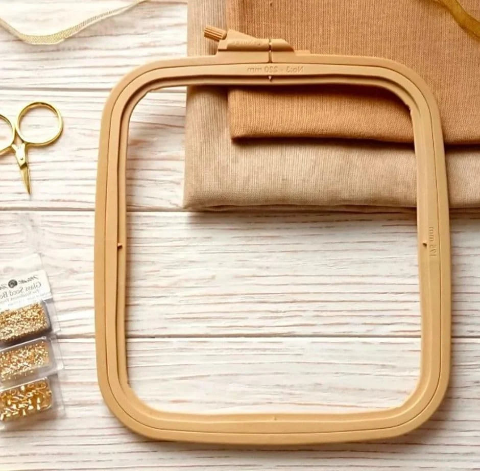 Rectangular Embroidery Hoop, 280 x 250mm ABS Plastic Frame for Cross Stitch and Eas — 280 x 250mm ( 11" x 10") / Coffee Brown