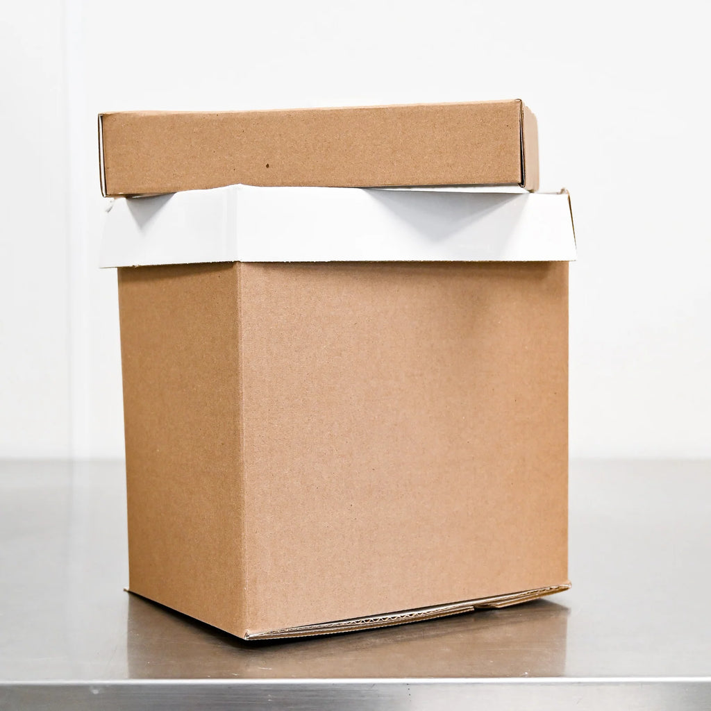 Rectangular Ice Cream Boxes for 2.5 Gallon Batches, Case of 50 Corrugated Containers with Lids