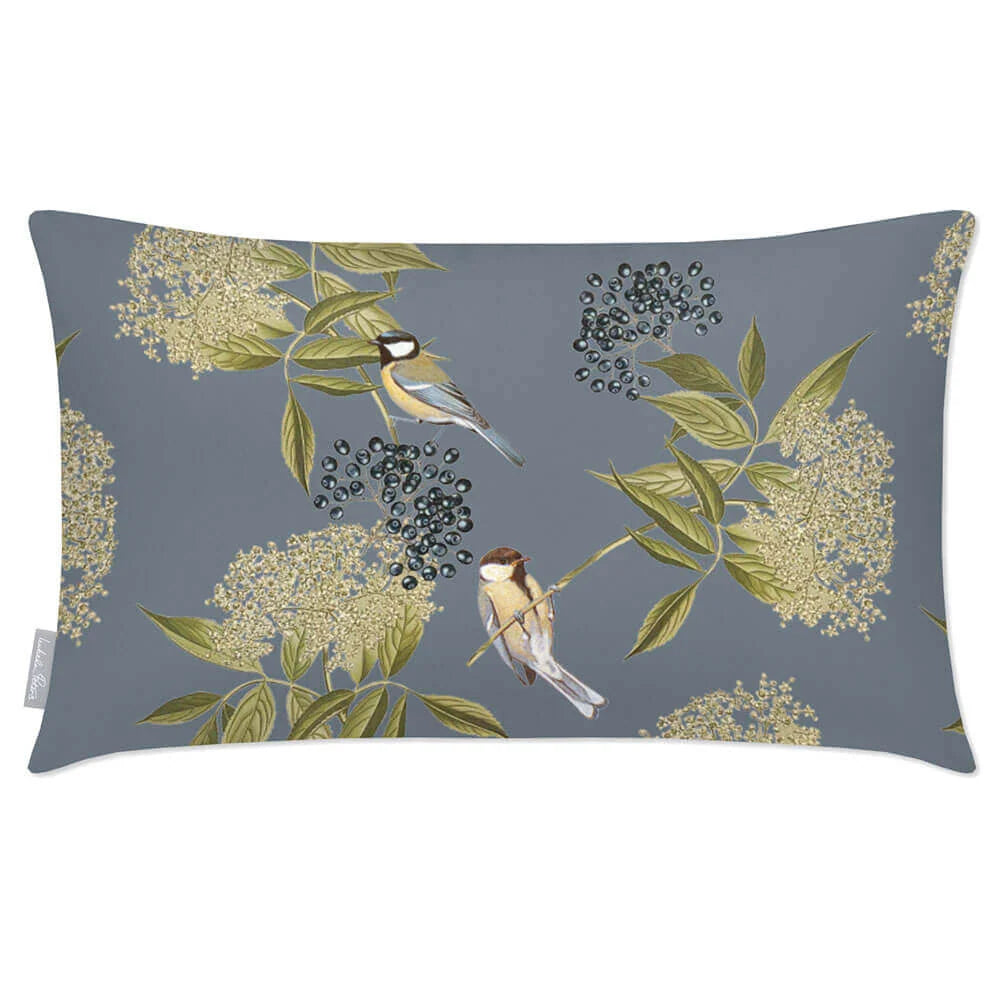 Rectangular Outdoor Cushion in a Birds and E — French Grey / 50 x 30 cm / French Grey / 55 x 35 cm / French Grey / 60 x 40 cm