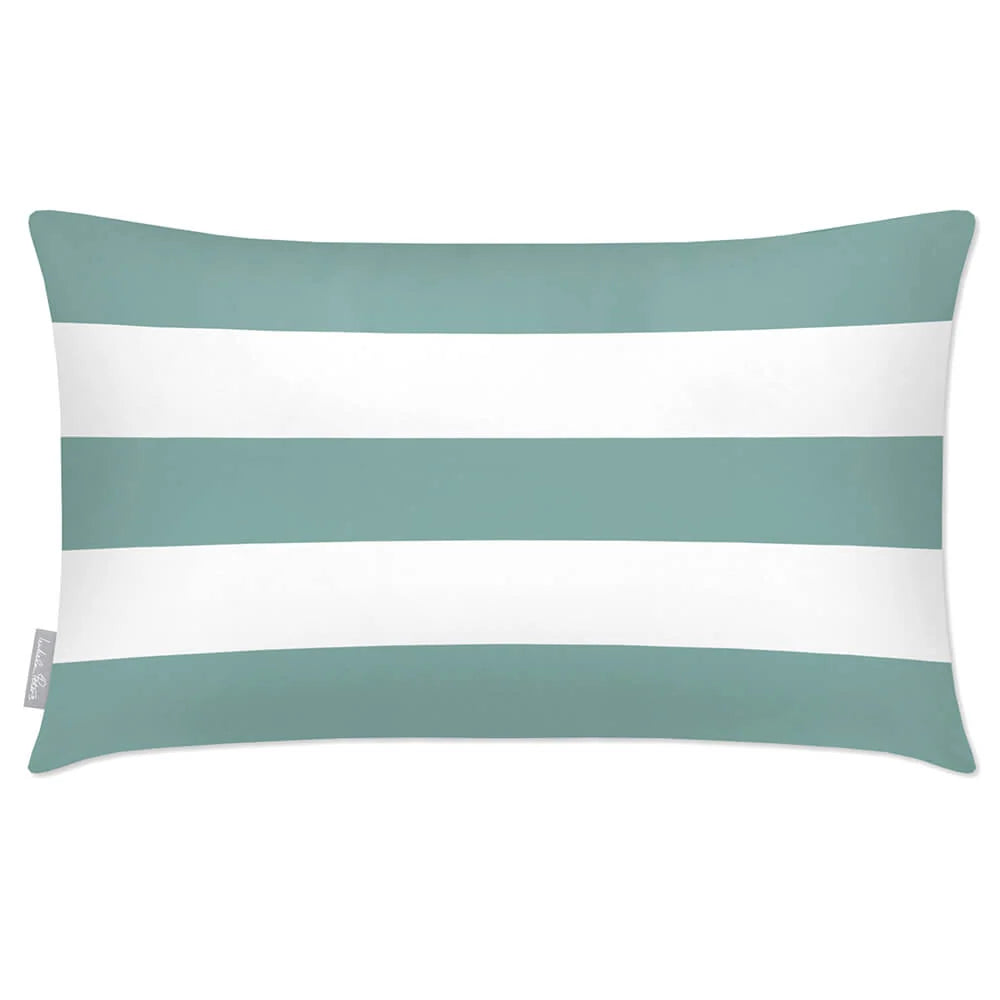 Rectangular Outdoor Cushion in Three Horizontal St — Blue Surf / 50 x 30 cm / Blue Surf / 55 x 35 cm / Blue Surf / 60 x 40 cm
