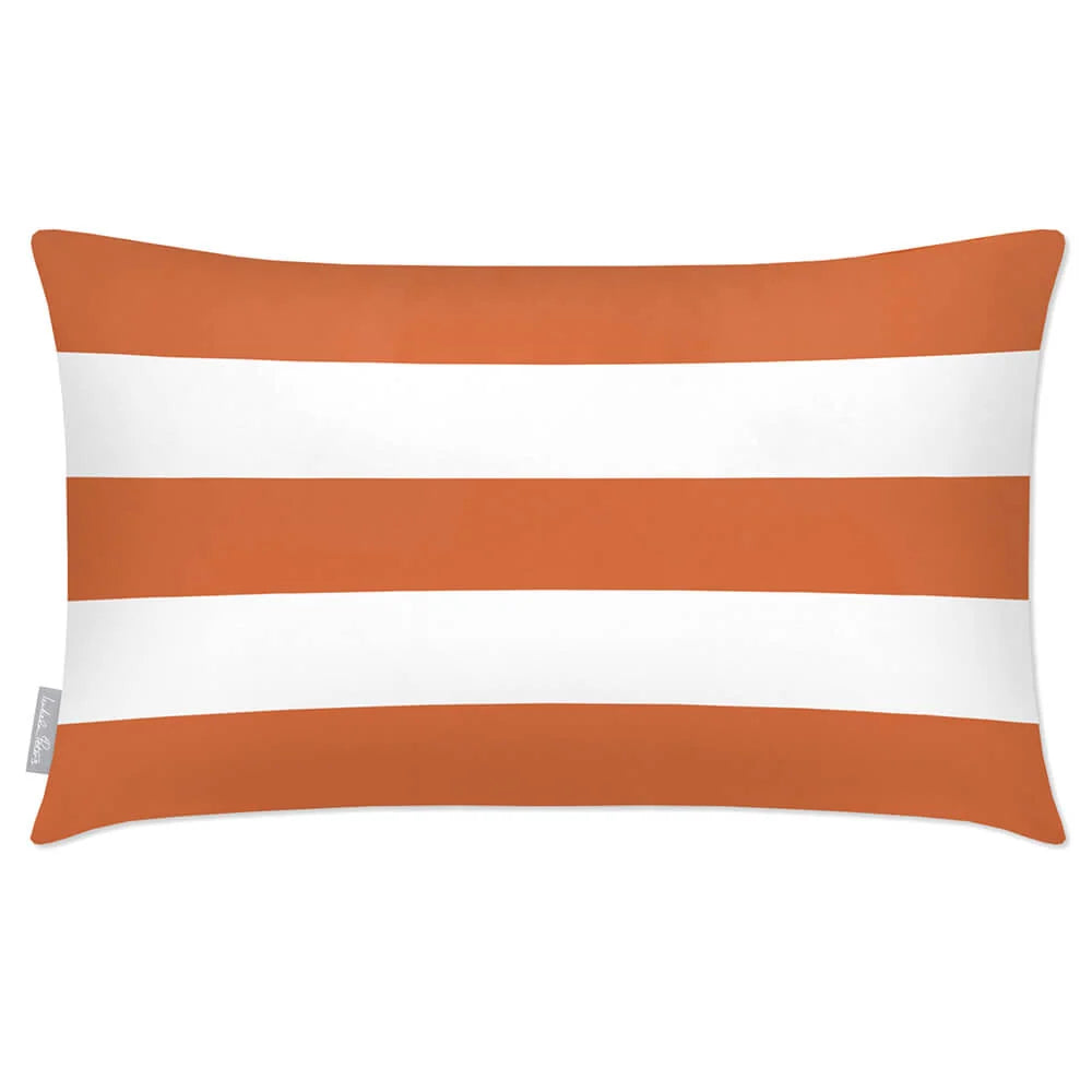 Rectangular Outdoor Cushion in Three Hori — Burnt Orange / 50 x 30 cm / Burnt Orange / 55 x 35 cm / Burnt Orange / 60 x 40 cm