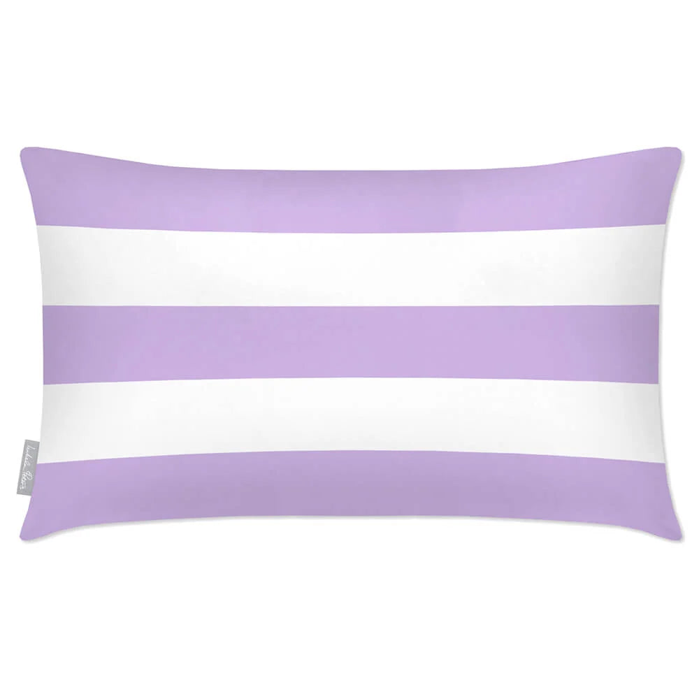 Rectangular Outdoor Cushion in Three Horizontal Stripes, Ha — Violet / 50 x 30 cm / Violet / 55 x 35 cm / Violet / 60 x 40 cm