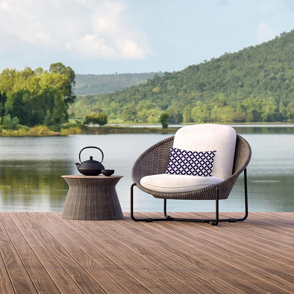 Rectangular Outdoor Cushion with Waterproof Fabric and Soft Padding for Garden and Balcony Seating