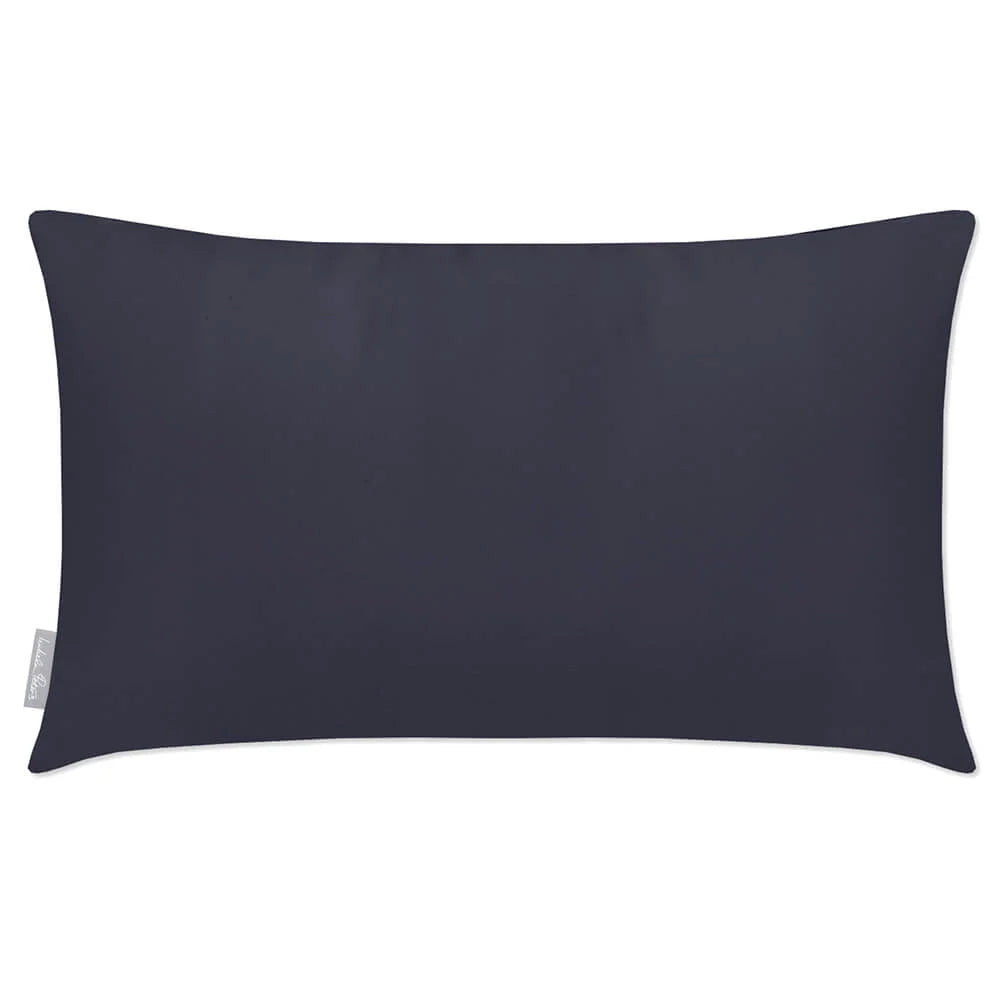 Rectangular Outdoor Garden Cushion in Muted and Vibra — Graphite / 50 x 30 cm / Graphite / 55 x 35 cm / Graphite / 60 x 40 cm