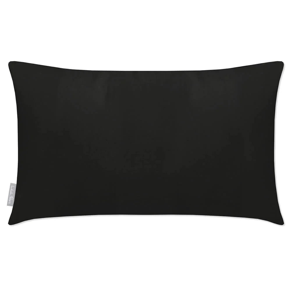 Rectangular Outdoor Garden Cushion in Muted and Vibra — Charcoal / 50 x 30 cm / Charcoal / 55 x 35 cm / Charcoal / 60 x 40 cm