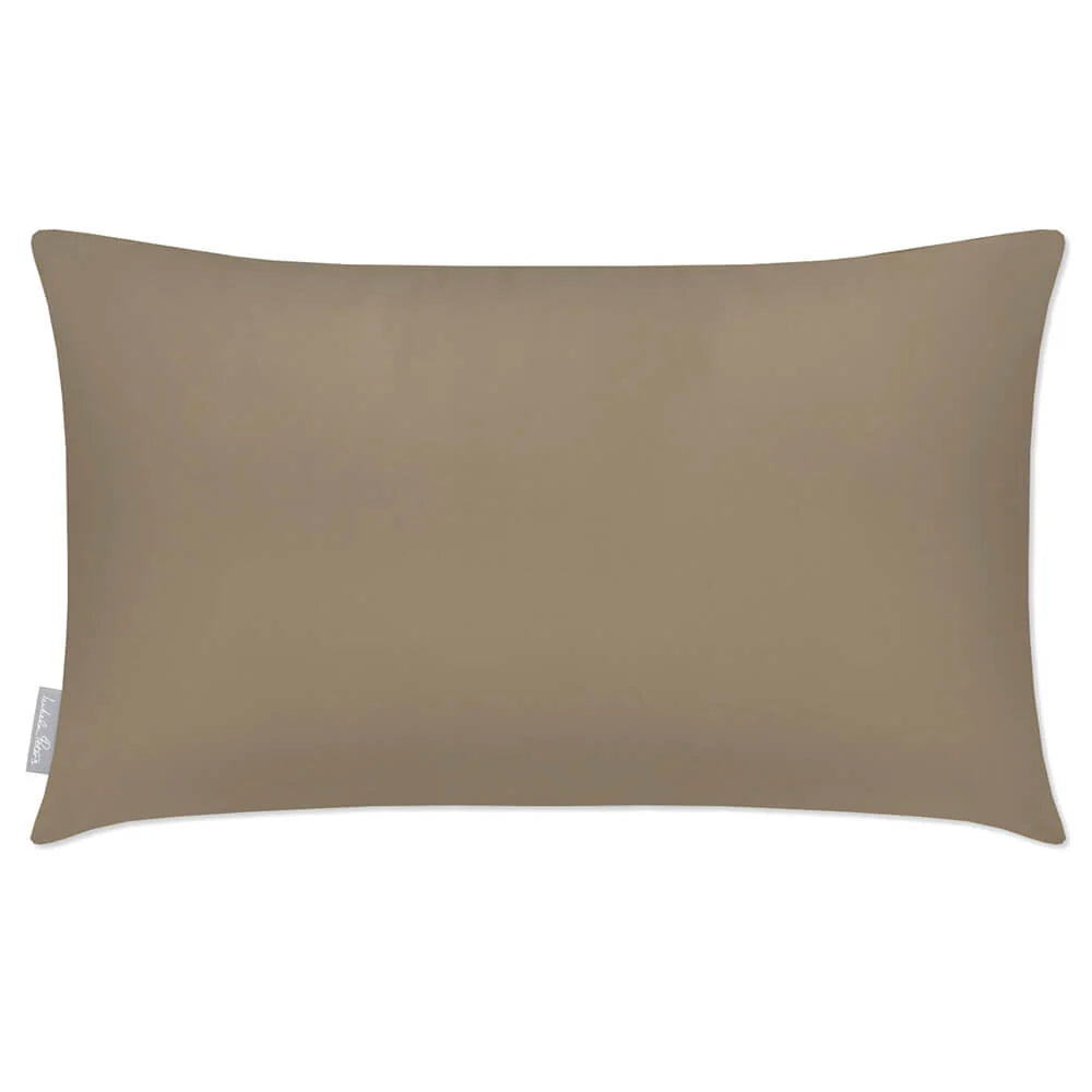 Rectangular Outdoor Garden Cushion in Muted and Vibrant Colour — Taupe / 50 x 30 cm / Taupe / 55 x 35 cm / Taupe / 60 x 40 cm