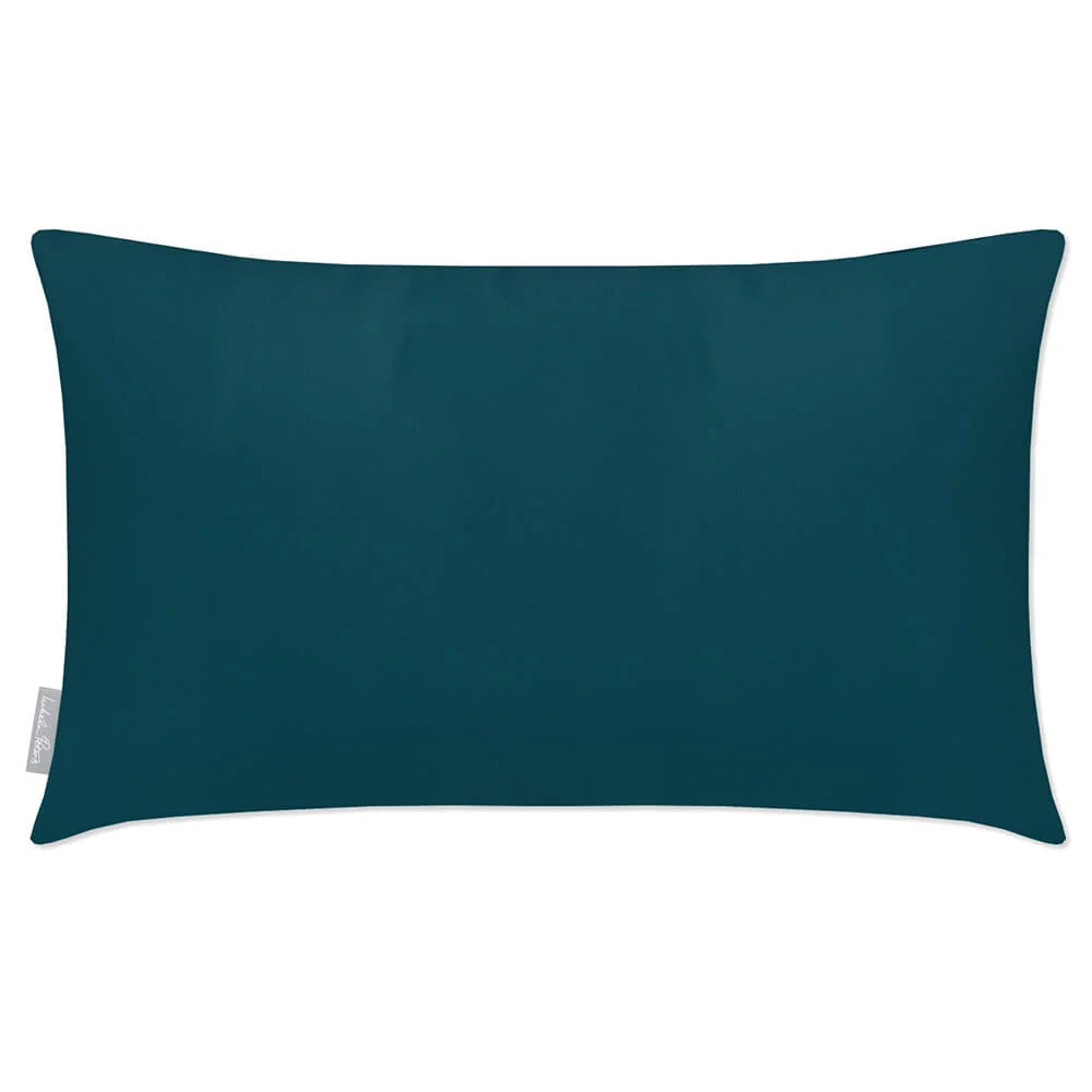 Rectangular Outdoor Garden Cushion in Muted and Vibrant Colours f — Teal / 50 x 30 cm / Teal / 55 x 35 cm / Teal / 60 x 40 cm