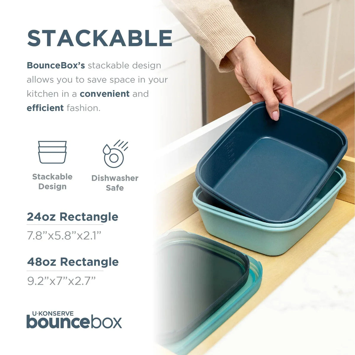 Rectangular Silicone Food Storage Container for Oven Baking, Microwave Reheating and Freezer Storage