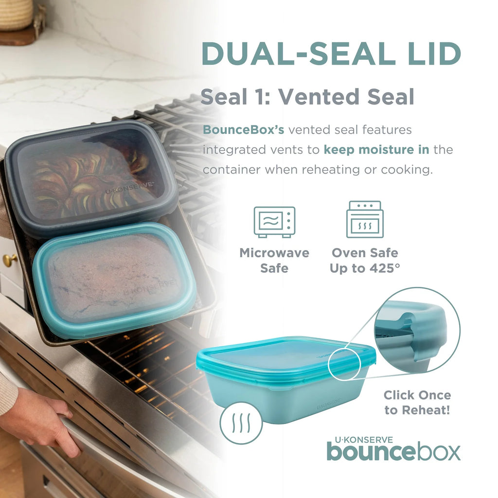 Rectangular Silicone Food Storage Container for Oven Baking, Microwave Reheating and Freezer Storage