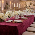 Rectangular Velvet Tablecloth in Burgundy, 90 x 156 Inches