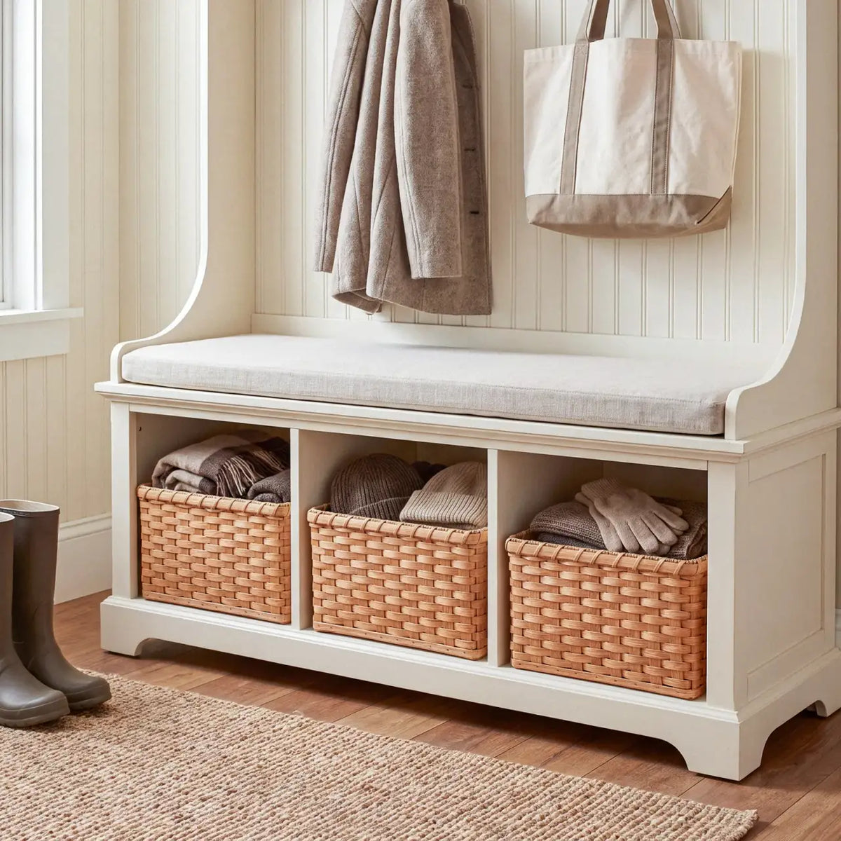 Rectangular Wicker Storage Basket Handwoven to Custom Dimensions