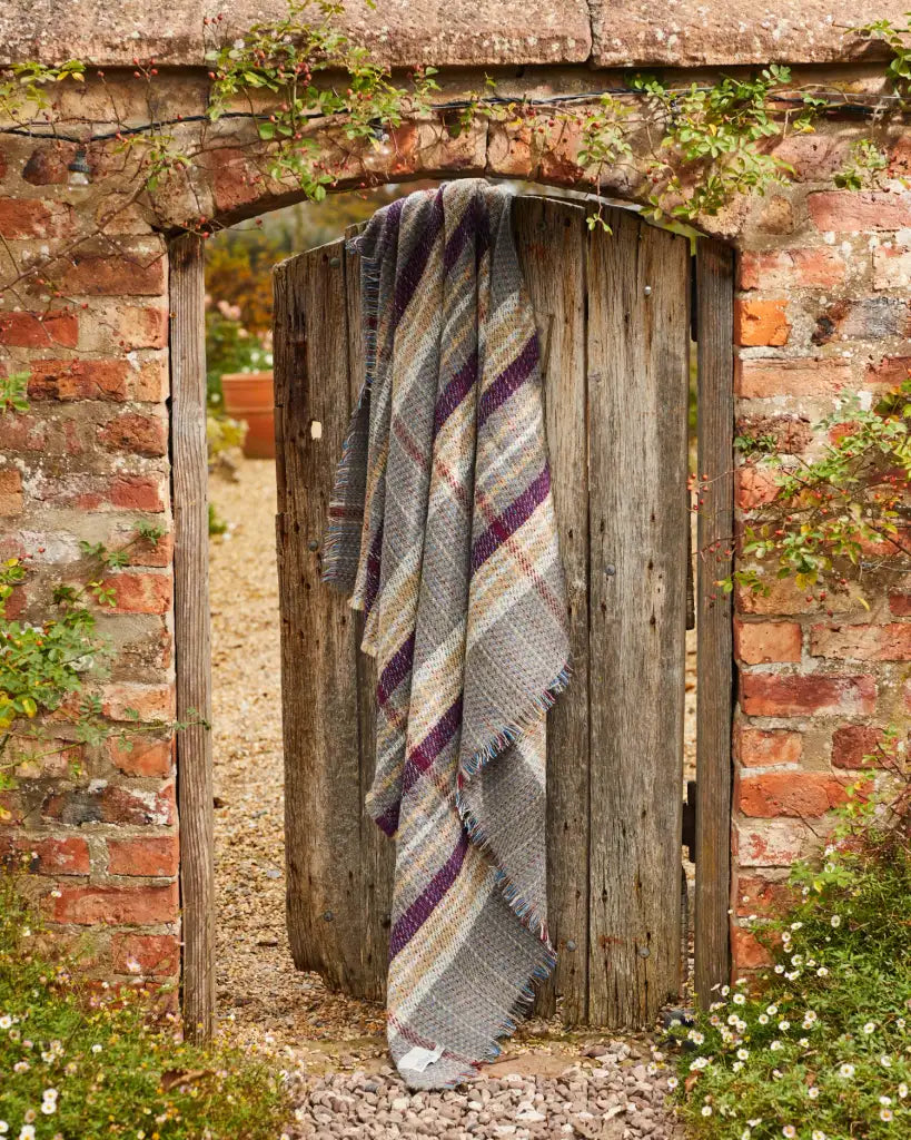 Recycled Wool Blanket in a Random Tartan Colourway