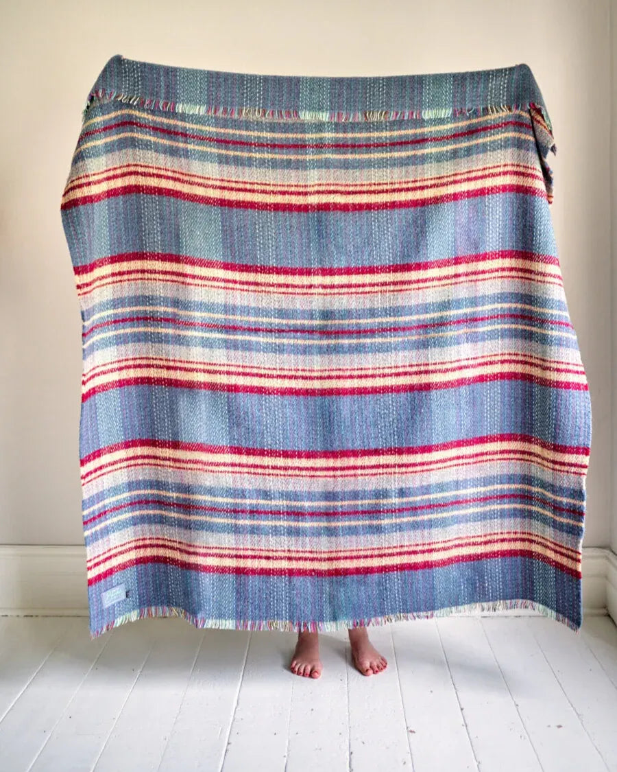 Recycled Wool Blanket in a Random Tartan Colourway