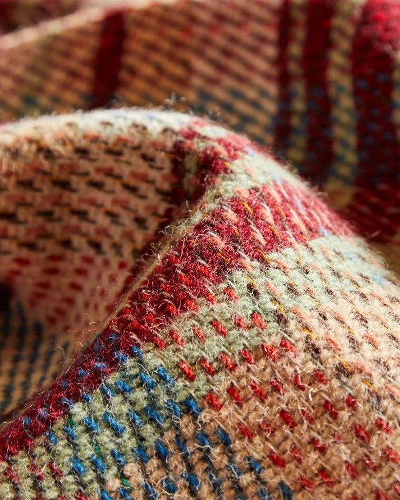 Recycled Wool Blanket in a Random Tartan Colourway