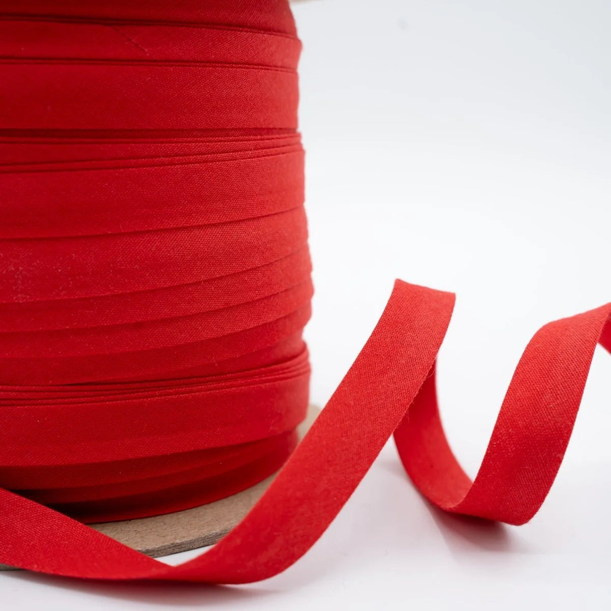Red Double Fold Bias Tape, 1/2-Inch Cotton and Polyester Binding for Curved Edges and Sewing Projects
