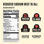 Reduced Sodium Beef Bone Broth, 16.9 oz Slow-Simmered Grass-Fed Beef Bone Nutrition · Reduced sodium for a lighter broth p