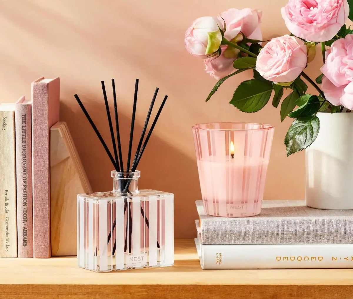 Reed Diffuser in Himalayan Salt & Rosewater Fragrance with Geranium and Salted Amber Scent Notes
