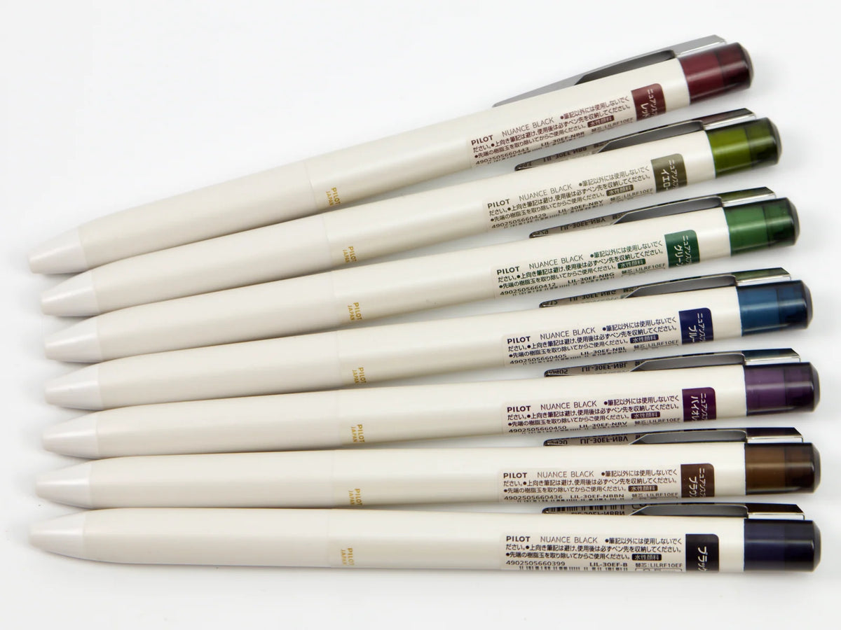 Refillable Gel Pens for Notebook Writing and Office Notes, 0.5 mm Fine Point in Subtle Black Ink Shades