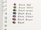 Refillable Gel Pens for Notebook Writing and Office Notes, 0.5 mm Fine Point in Subtle Black Ink Shades