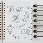Refillable Gel Pens for Notebook Writing and Office Notes, 0.5 mm Fine Point in Subtle Black Ink Shades