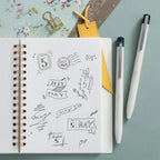 Refillable Gel Pens for Notebook Writing and Office Notes, 0.5 mm Fine Point in Subtle Black Ink Shades