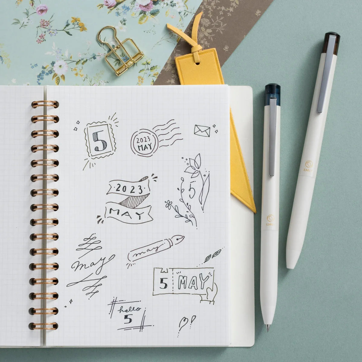 Refillable Gel Pens for Notebook Writing and Office Notes, 0.5 mm Fine Point in Subtle Black Ink Shades