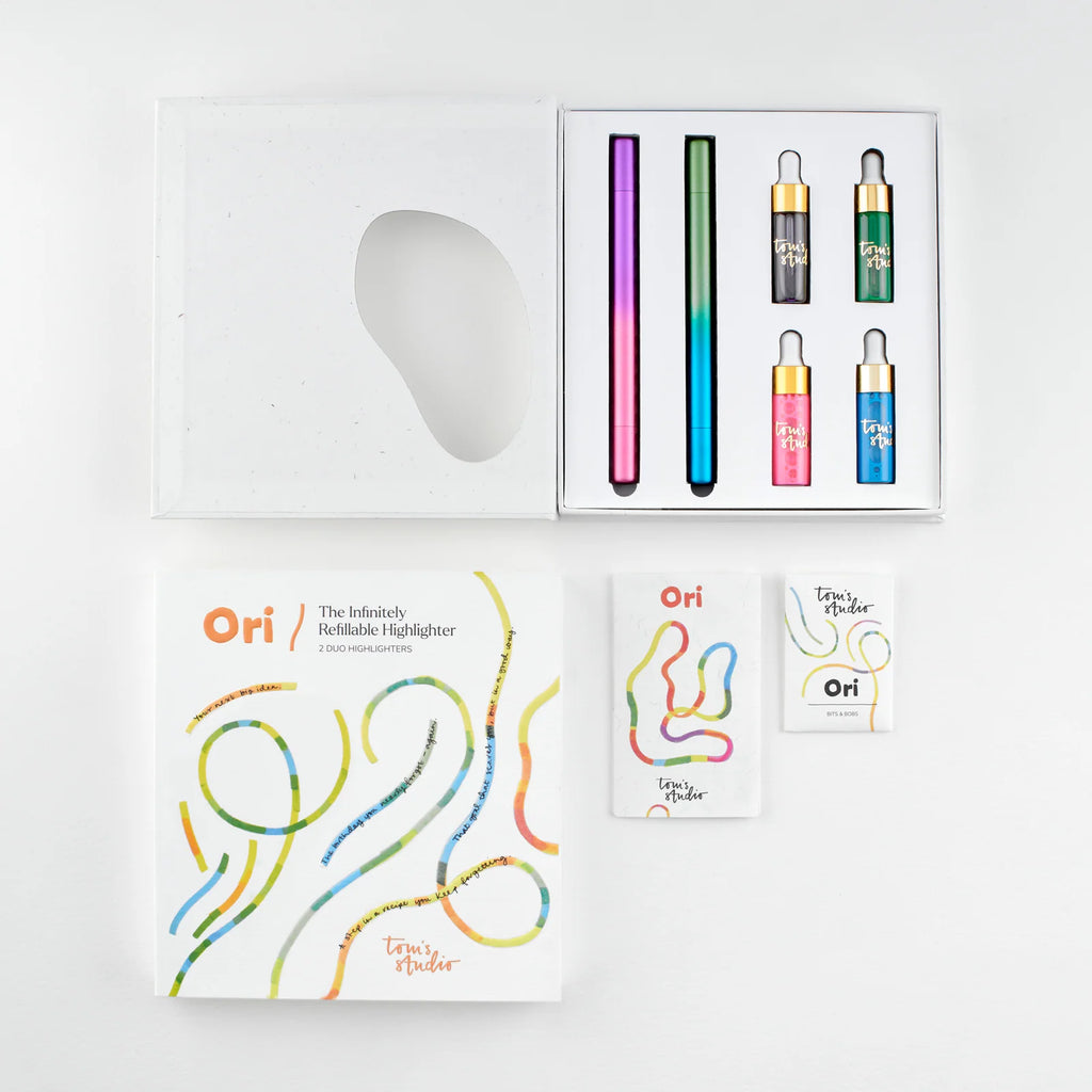 Refillable Highlighter Set, 2 Ori Highlighter Set – Blue/Green