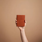 Refillable Leather Journal Handmade in Vienna, [pocket]-cognac-no