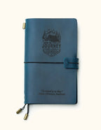 Refillable Leather Travel Journal with a Card Pocket and Replaceable Inserts for Notes and Sketches